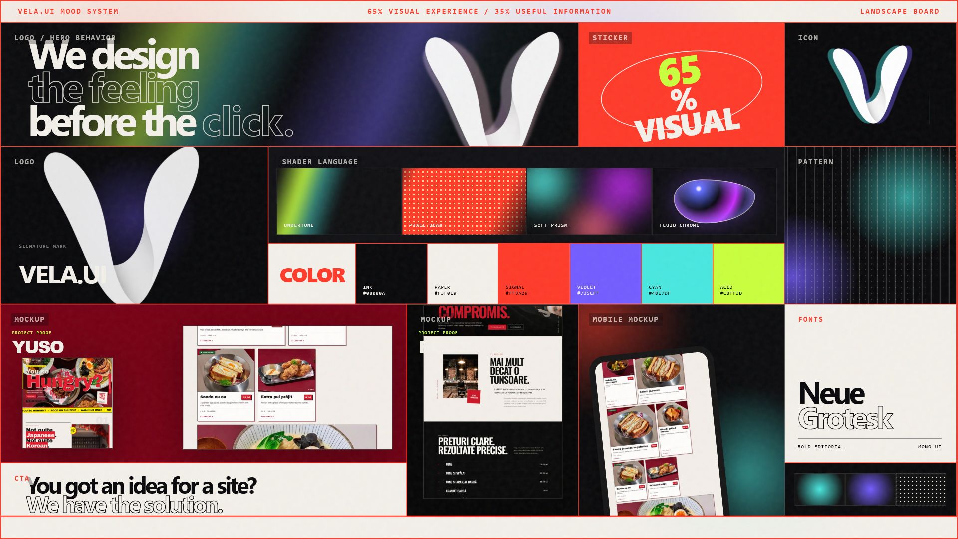 Vela.ui visual mood board